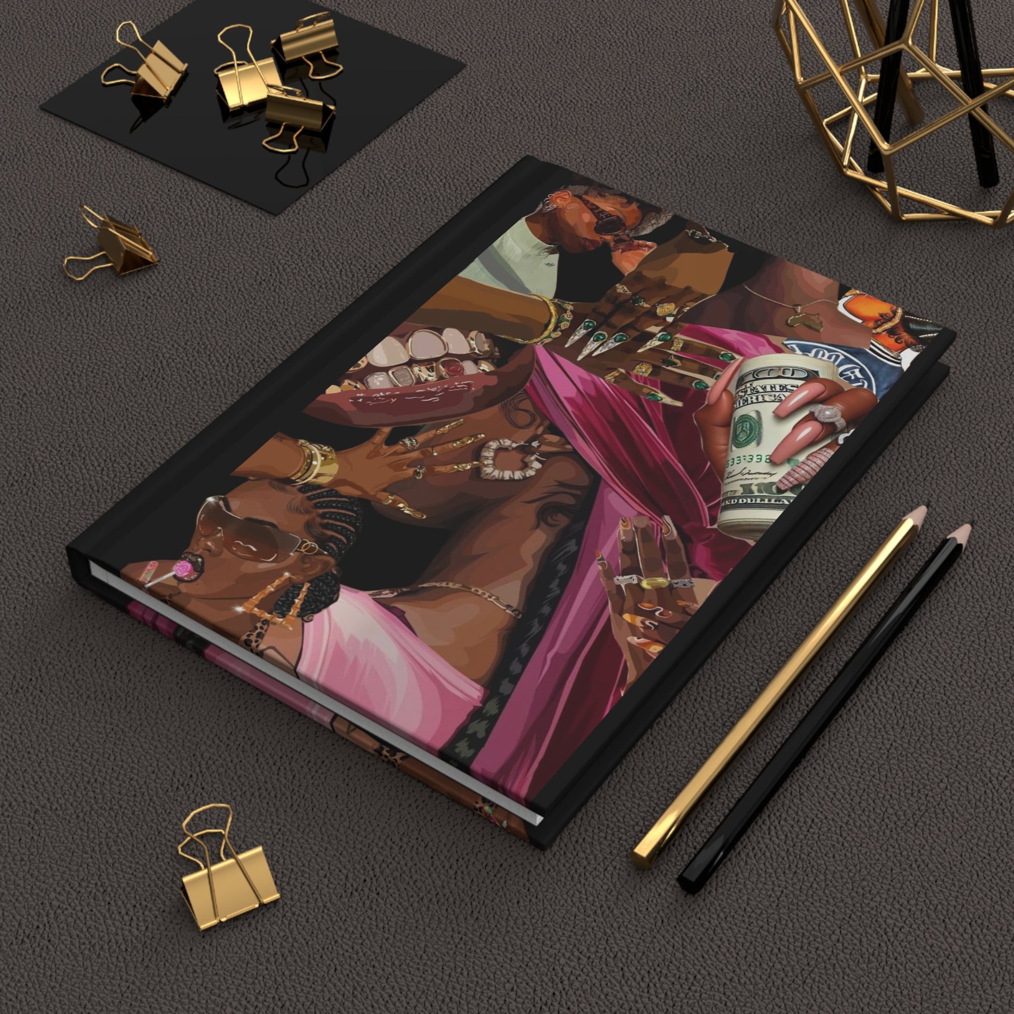 Luxury Black Girl Notebook – Aesthetic Hardcover Journal