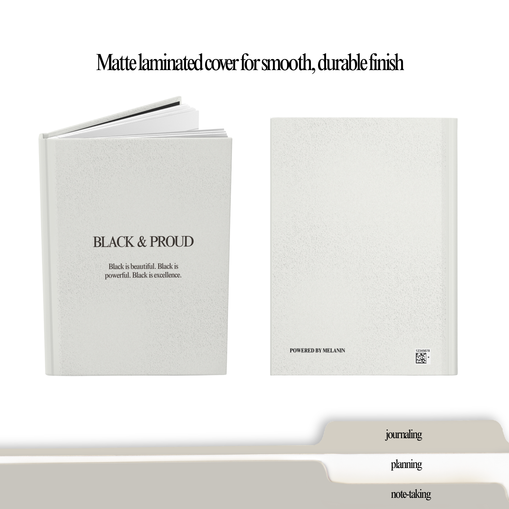 Black & Proud Journal – Minimalist Inspirational Notebook for Writing, Journaling & Goal Setting