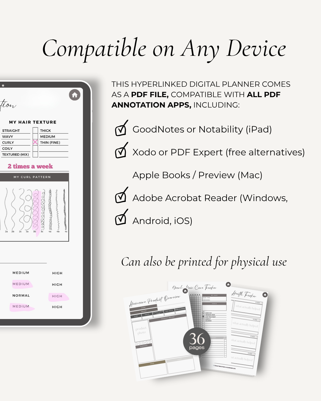 Natural Hair Care Journal (Digital Download)