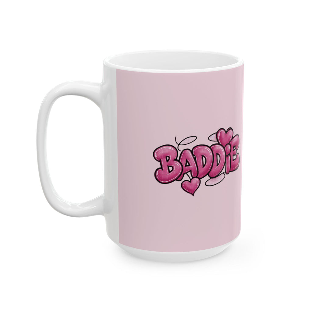 Baddie Heart Bubble Text mug | Ceramic Mug